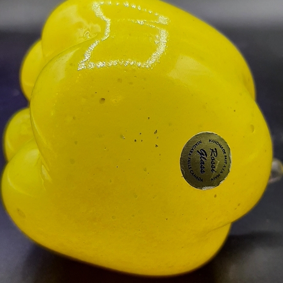 Vintage Rossi Glass Yellow Squash Signed Maria Hand Blown Canada Glass - Picture 7 of 7